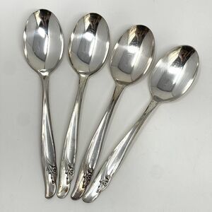 International Rogers EXQUISITE Silverplate 1957 Dinner Place Spoons 7” Set Of 4